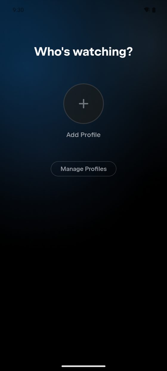 The Who is watching profile picker with a single Add Profile button
